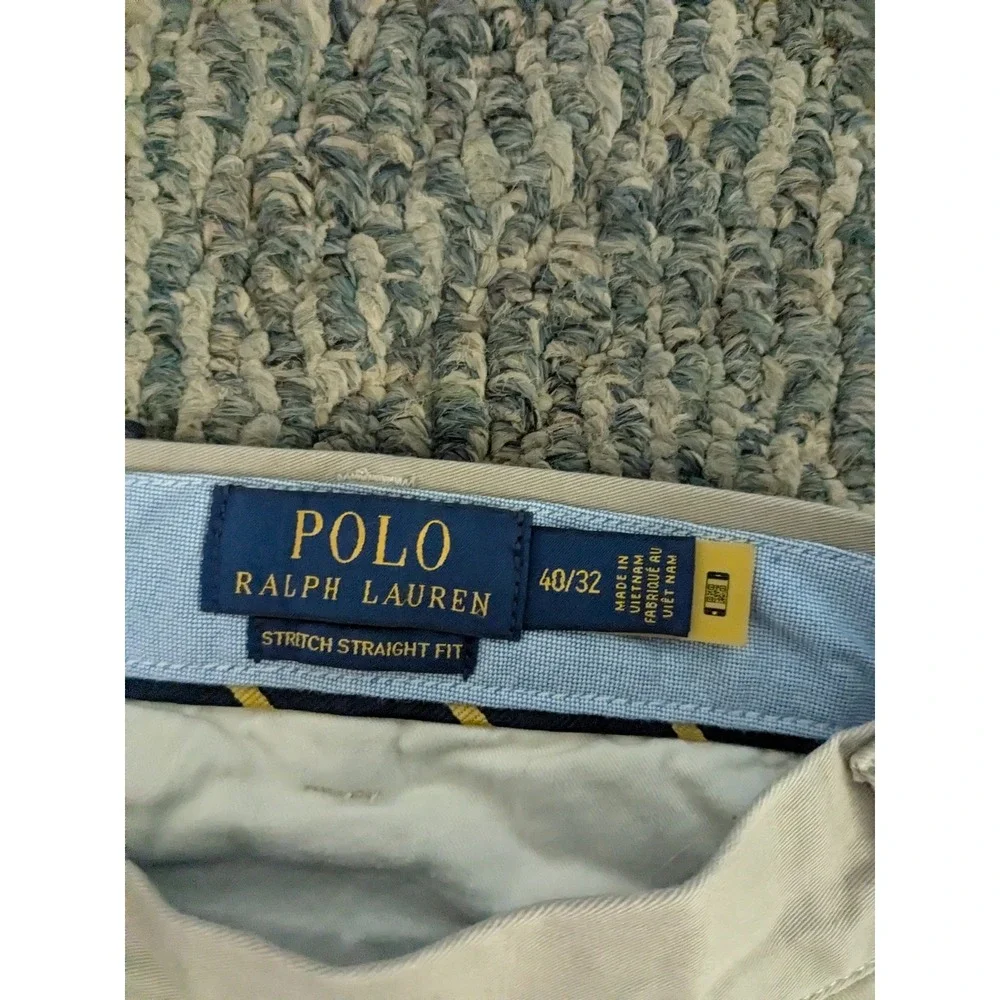 Polo Ralph Lauren Mens Stretch Straight Fit Chino Pants Tan Khaki 40x32 Cotton
